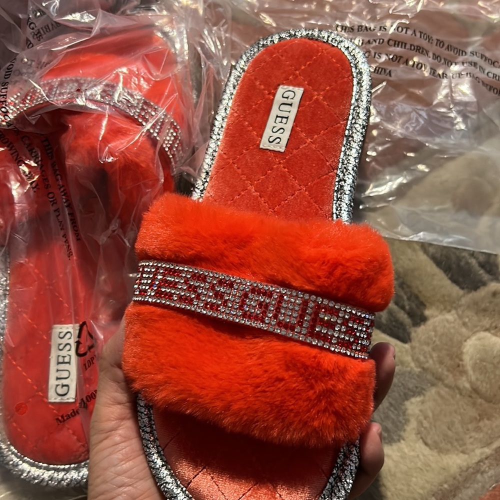 NIB! Guess sparkly slippers